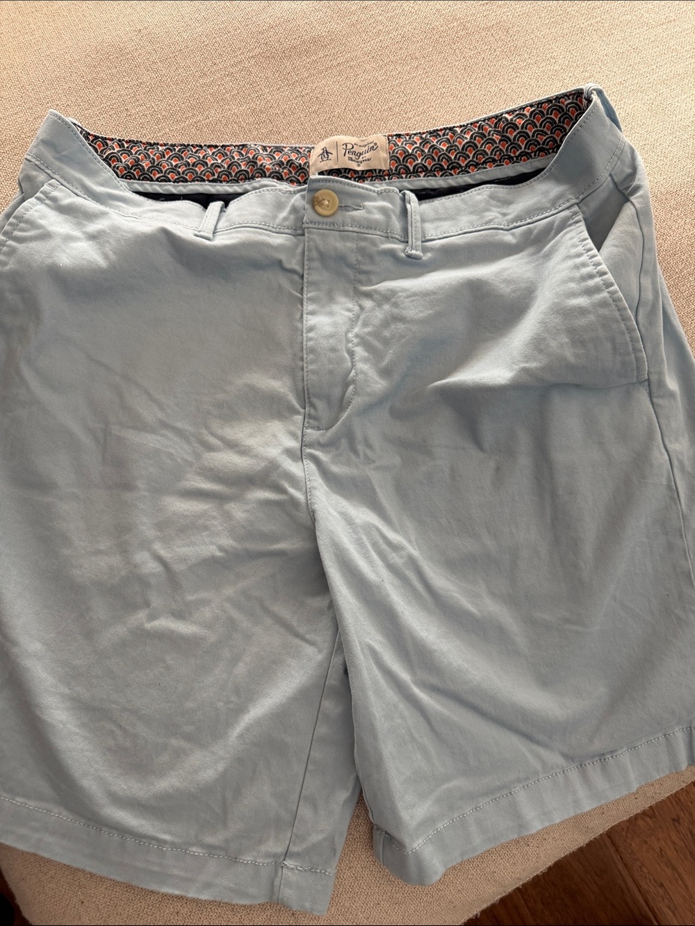 Light Blue Men’s Chino Shorts Penguin size 34